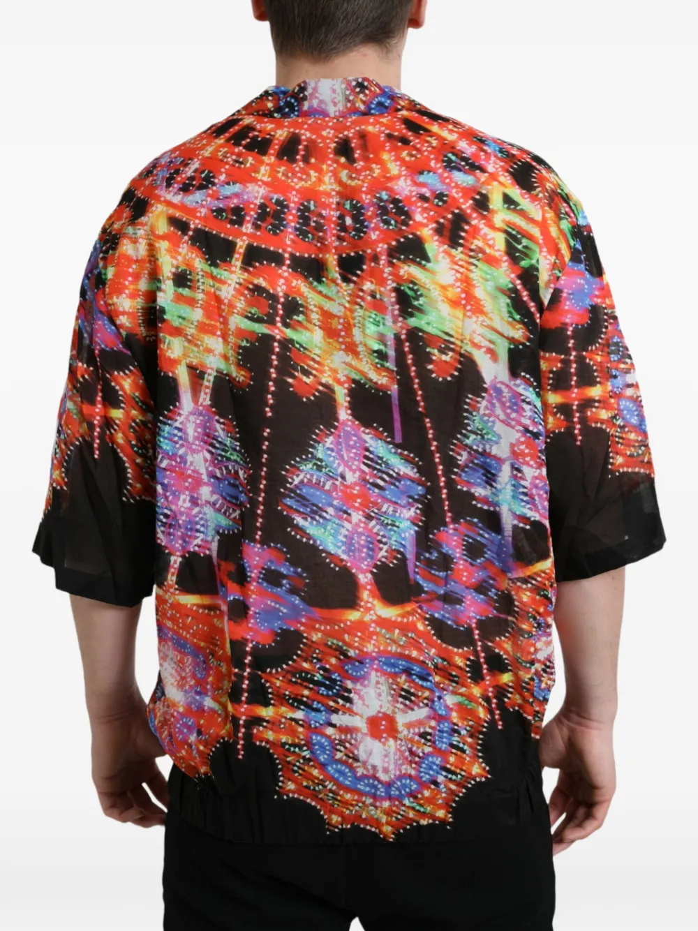 Dolce & Gabbana Zijden T-shirt met Luminarie-print Zwart