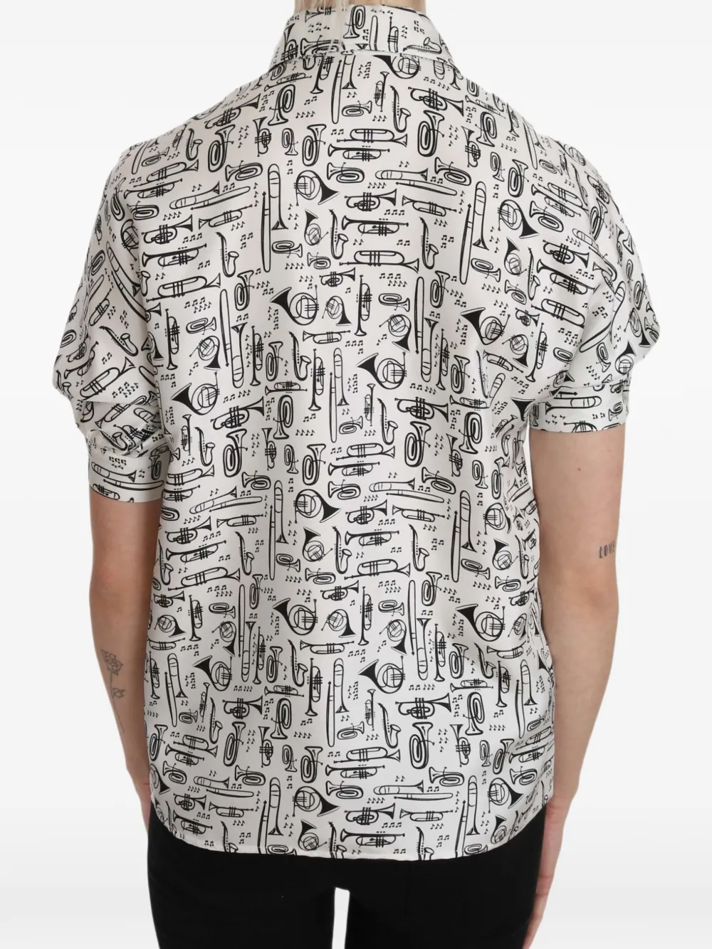 Dolce & Gabbana trumpet-print shirt Wit