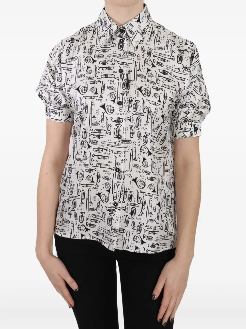 Dolce & Gabbana trumpet-print shirt - White
