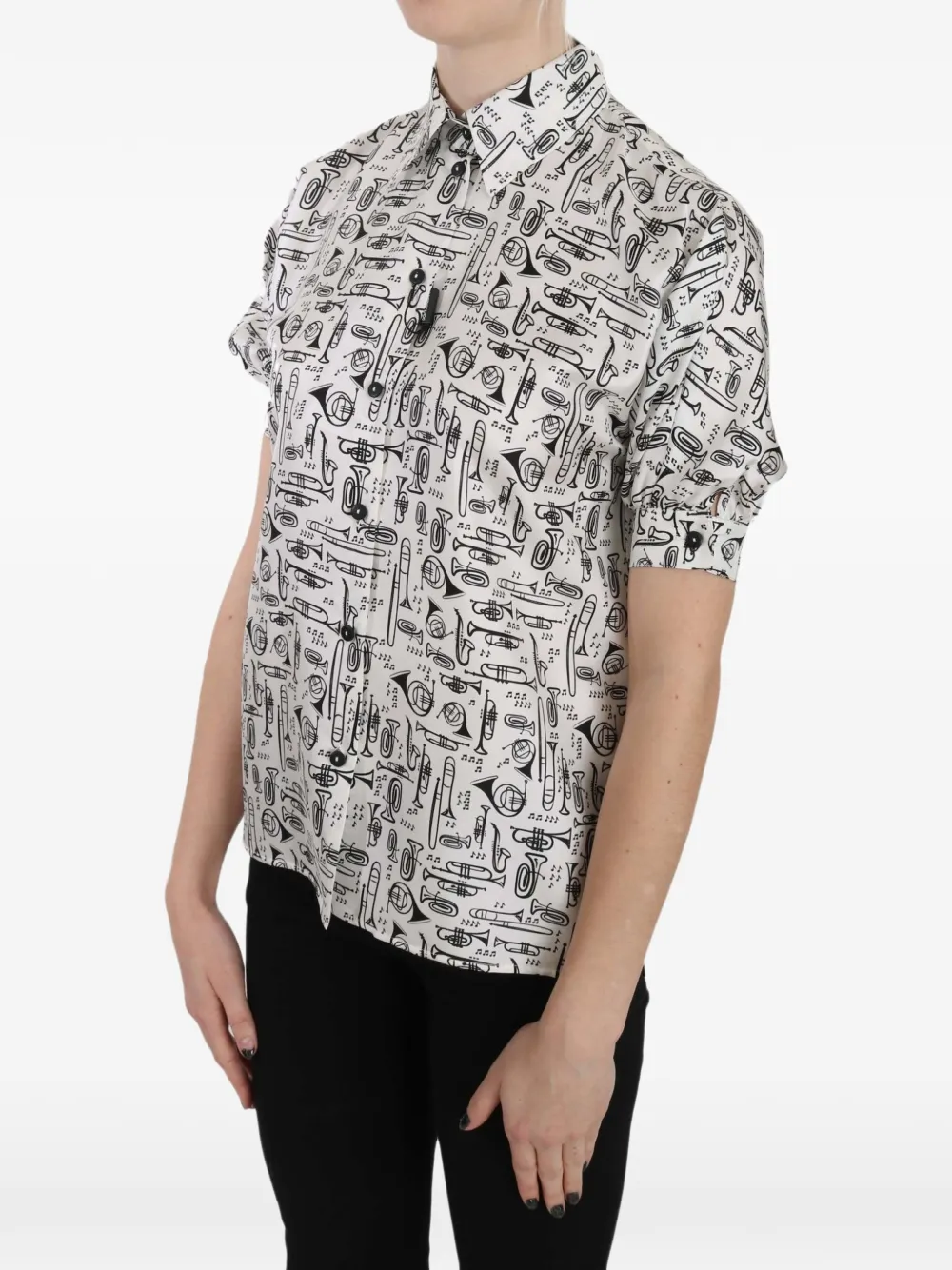 Dolce & Gabbana trumpet-print shirt Wit