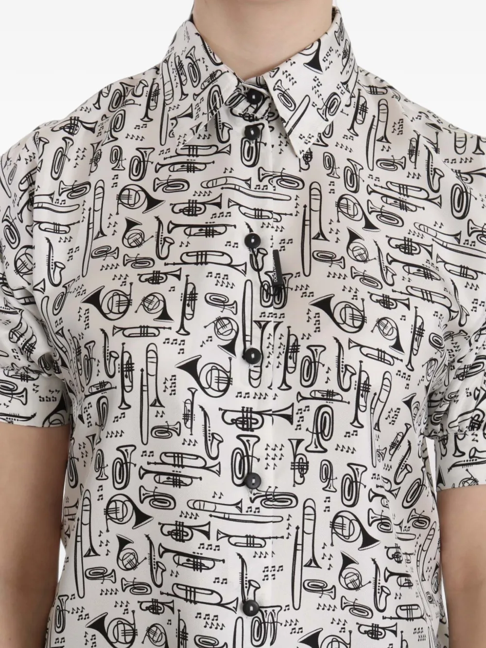 Dolce & Gabbana trumpet-print shirt Wit