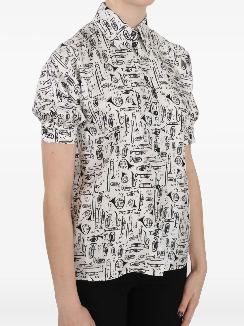 Dolce & Gabbana trumpet-print shirt Wit