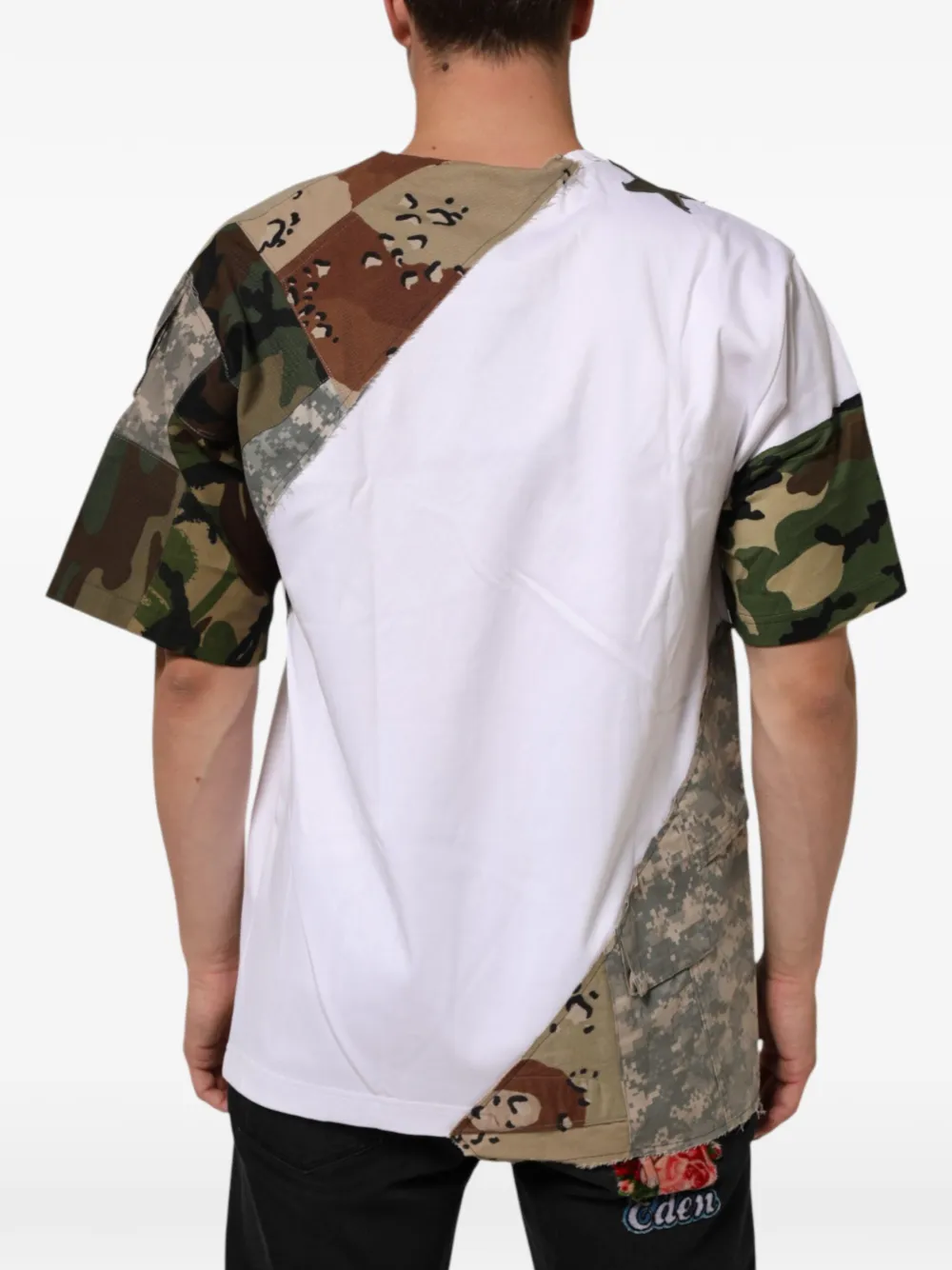 Dolce & Gabbana camouflage-patchwork star-patch T-shirt Wit