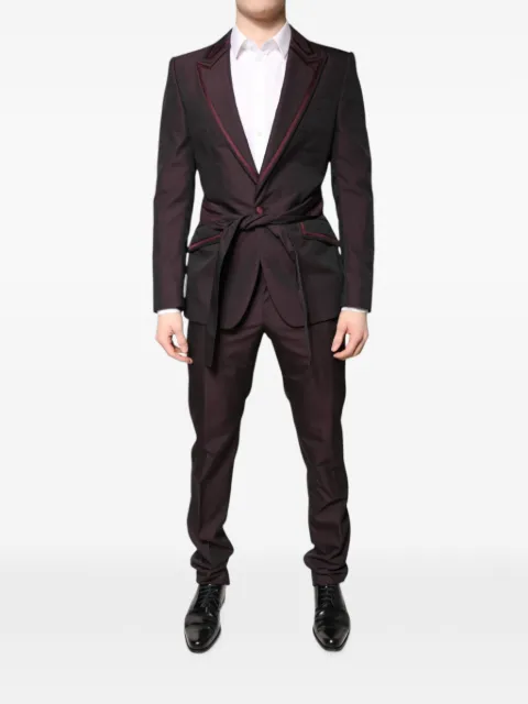 Dolce & Gabbana satin-trimmed belted suit