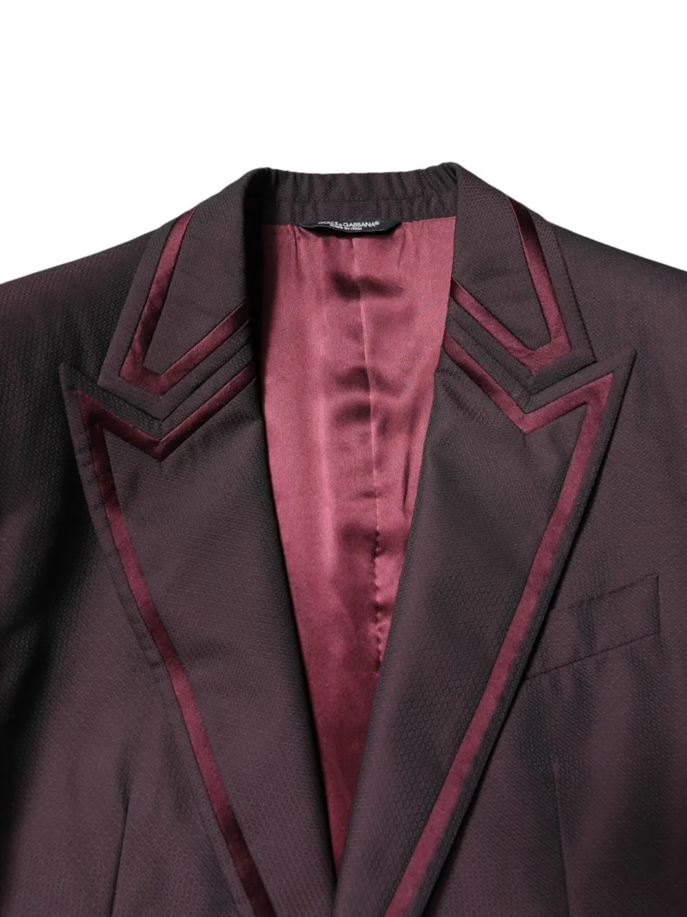 Dolce & Gabbana satin-trimmed belted suit Rood