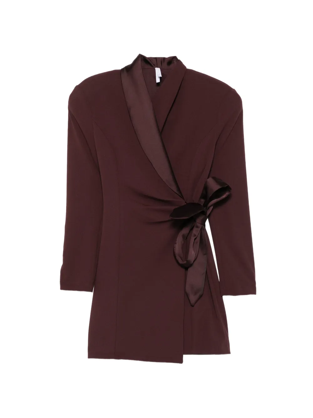 IMPERIAL satin-trim wrap mini dress - Marrone