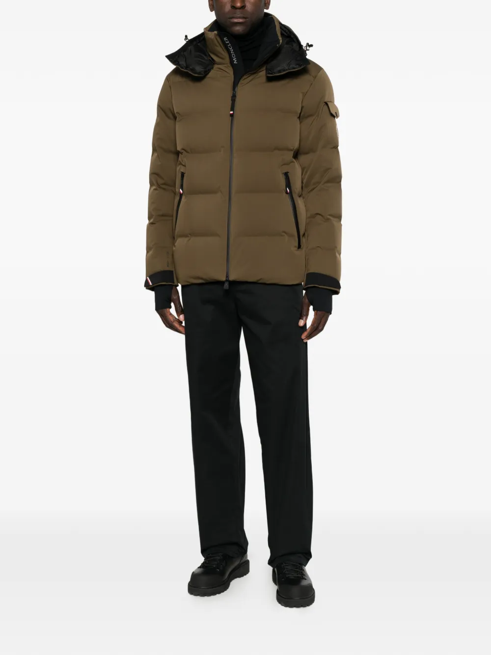 Moncler Grenoble Gevoerd jack met capuchon Groen