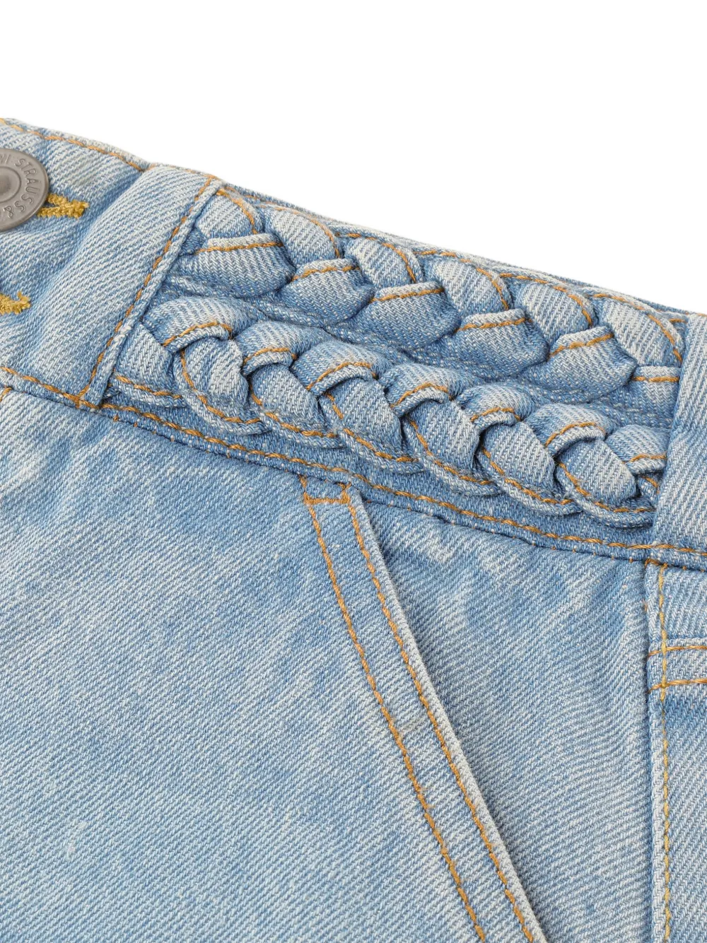Levi's Kids braided-waistband baggy jeans Blauw