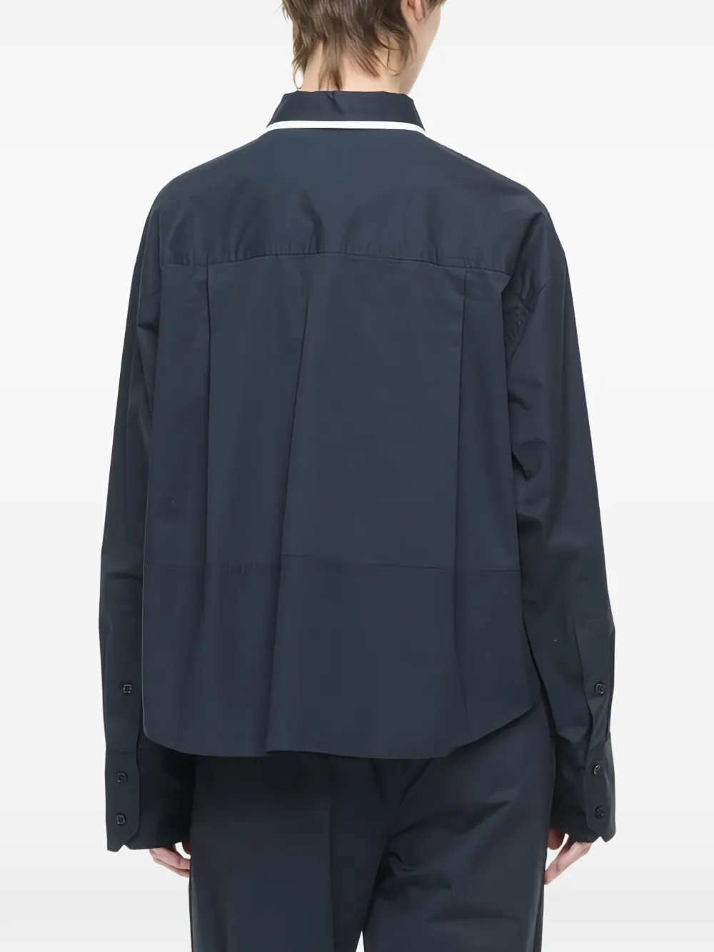 Plan C Blouse met contrasterende afwerking Zwart