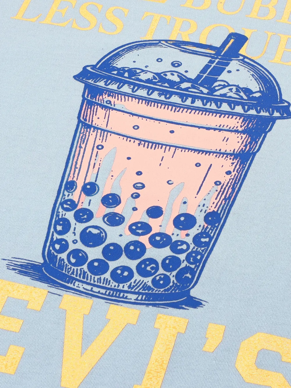 Levi's Kids Boba graphic-print T-shirt Blauw