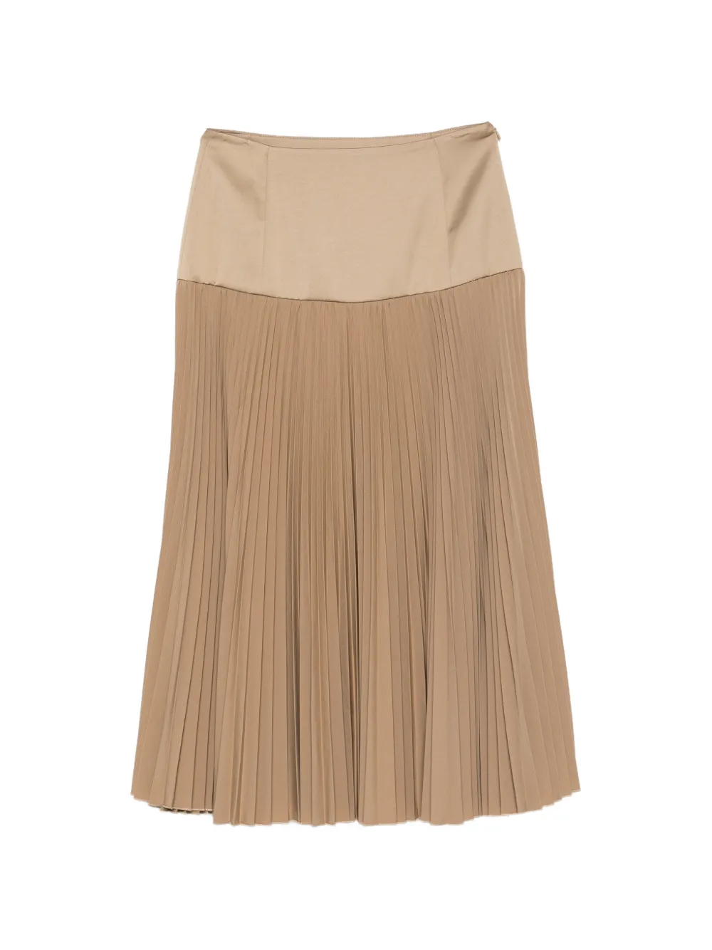 Imperial Pleated Panelled Midi Skirt In 뉴트럴