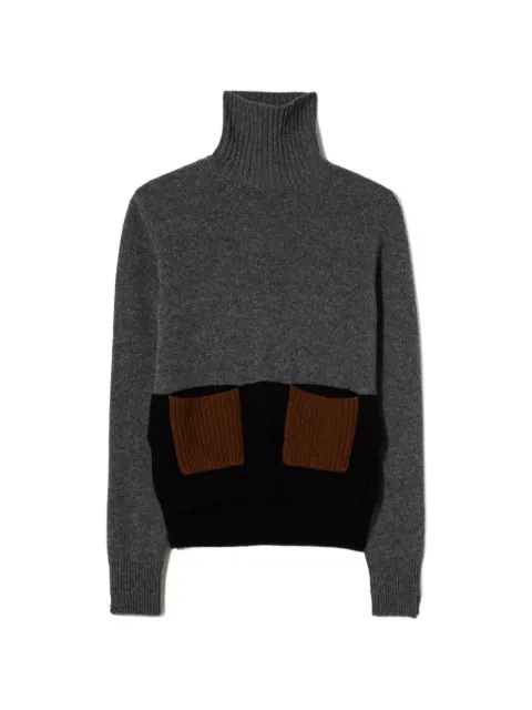 Plan C colour-block turtleneck sweater