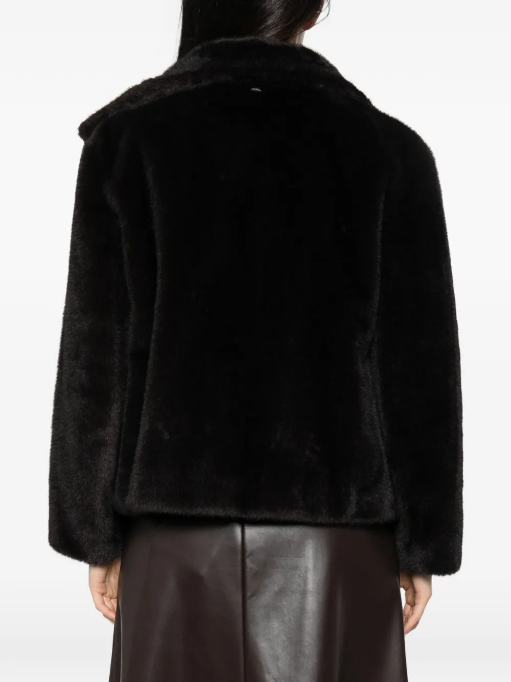 'S Max Mara Crea jack van imitatiebont met trechterhals Bruin