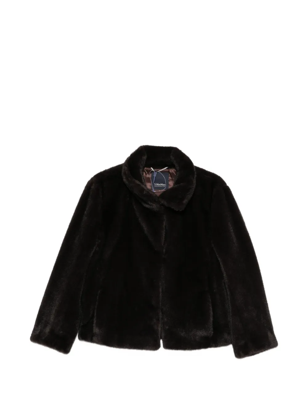 S Max Mara Crea Faux-fur Funnel-neck Jacket In Brown