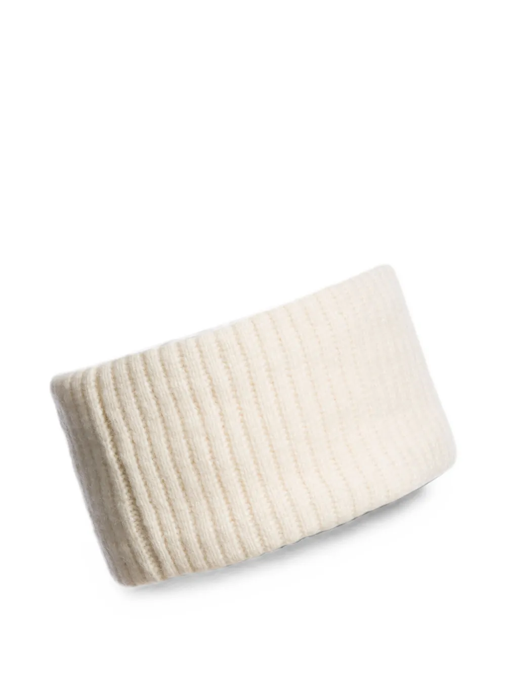 Parajumpers Calane ribgebreide haarband met logo-patch Wit