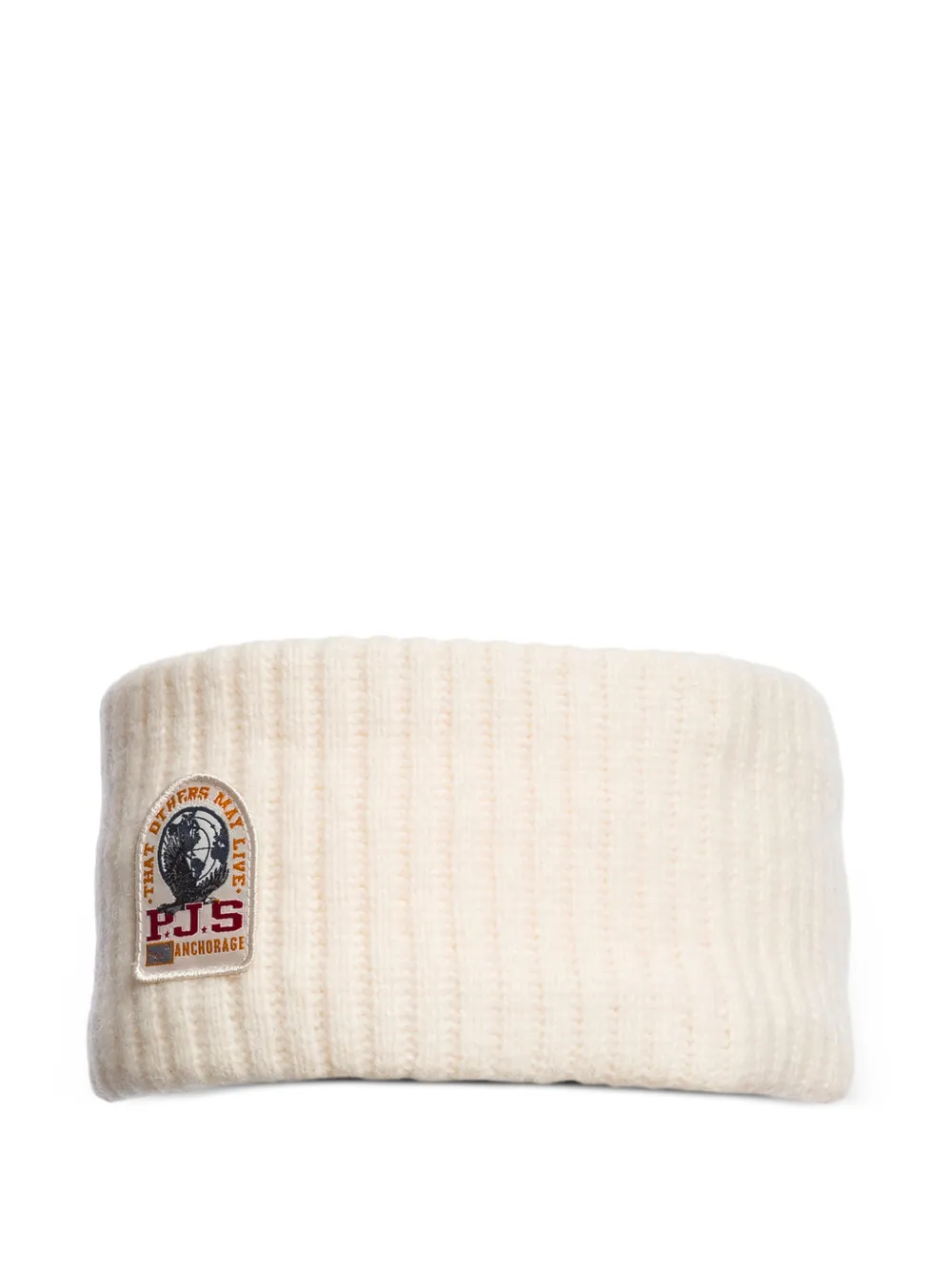 Parajumpers Calane logo-patch ribbed-knit headband - Weiß