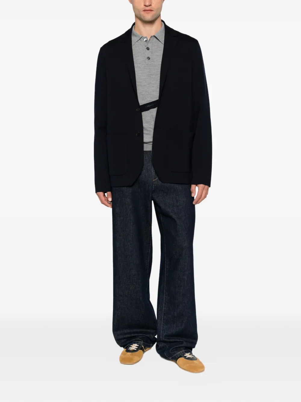 FENDI Blazer met logoband Blauw