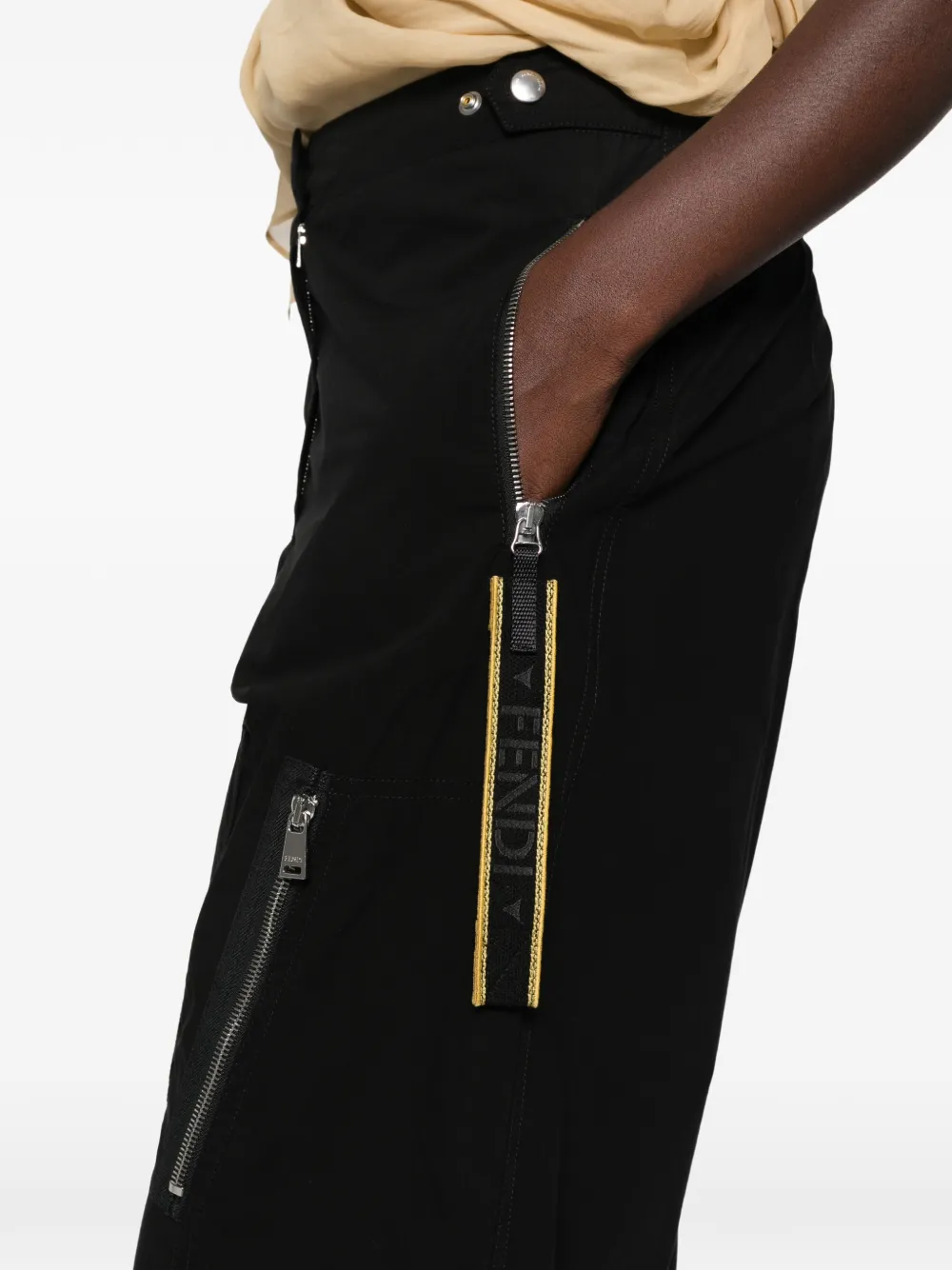 FENDI zip-detail cargo pants Zwart