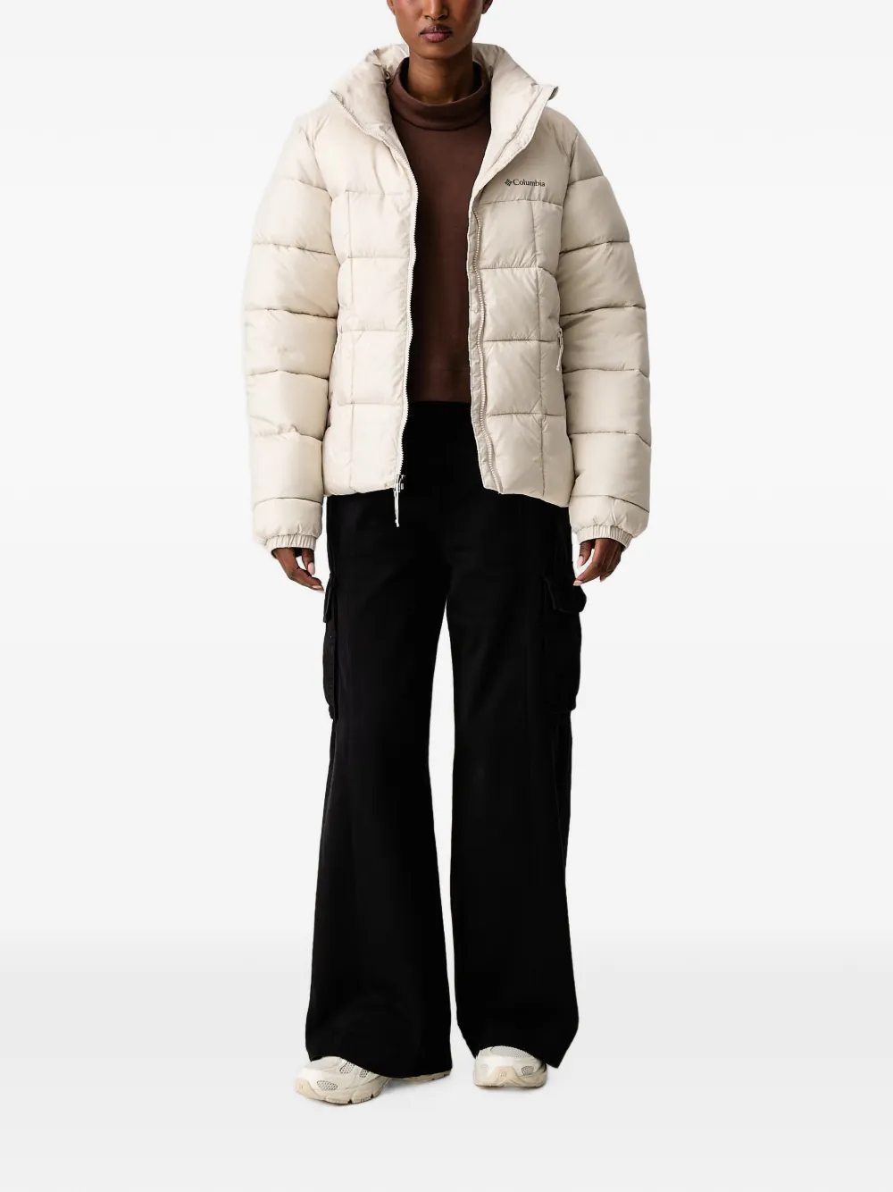 Columbia quilted high-neck jacket Beige