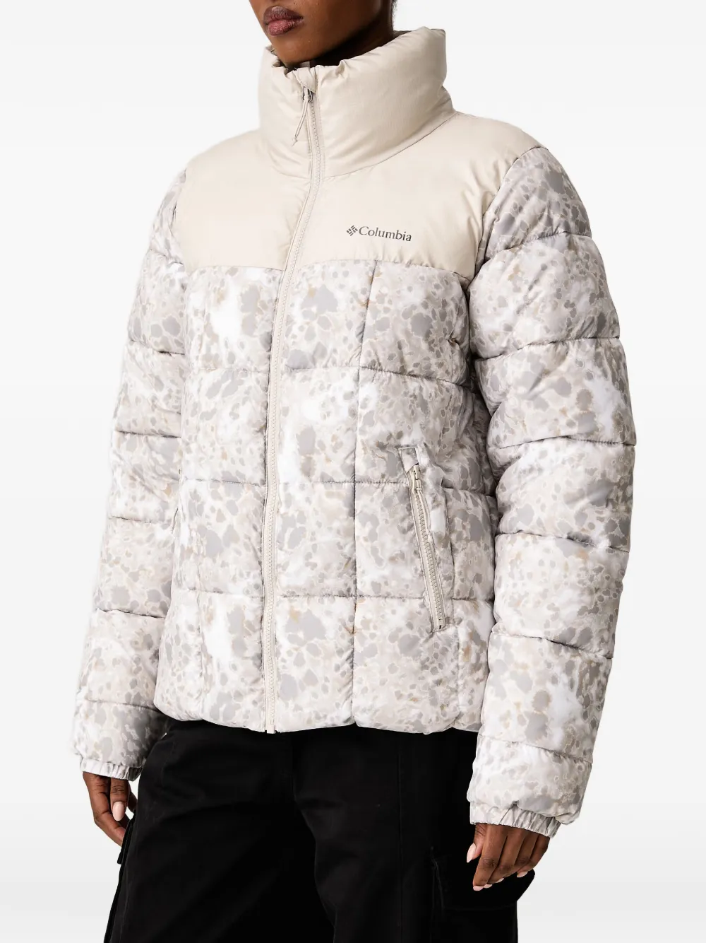Columbia Puffect III pufferjack met print Beige