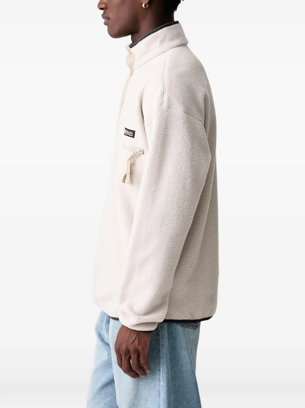 Columbia fleece logo-patch sweater Beige