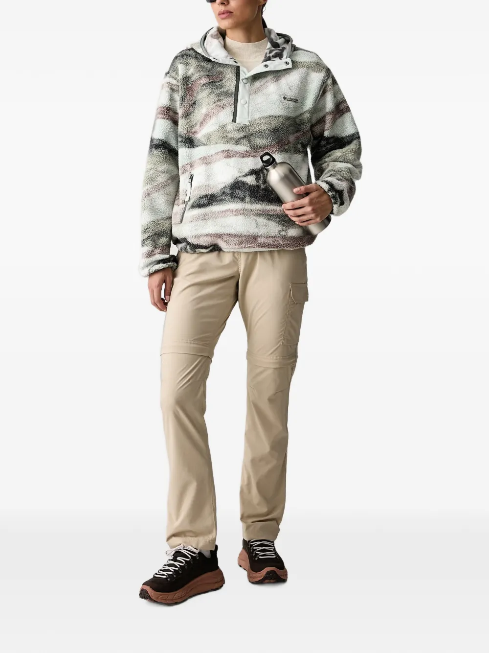 Columbia Helvetia™ II fleece hoodie met bergprint Wit