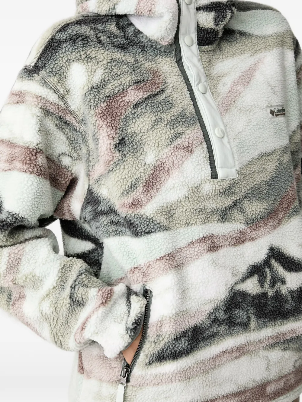 Columbia Helvetia™ II fleece hoodie met bergprint Wit