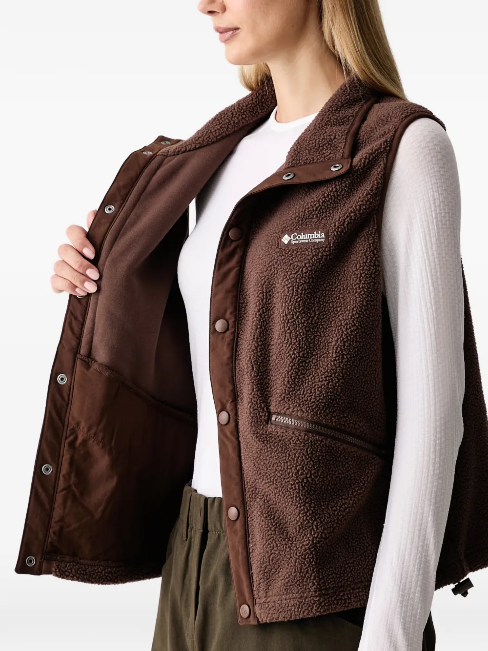 Columbia Helvetia bodywarmer met textuur Bruin