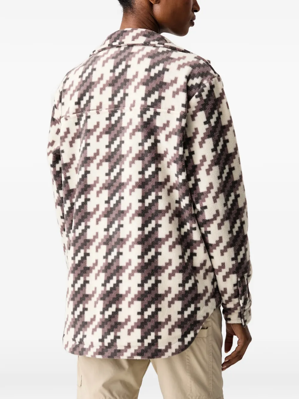 Columbia Benton Springs houndstooth-print fleece shirt-jacket Beige