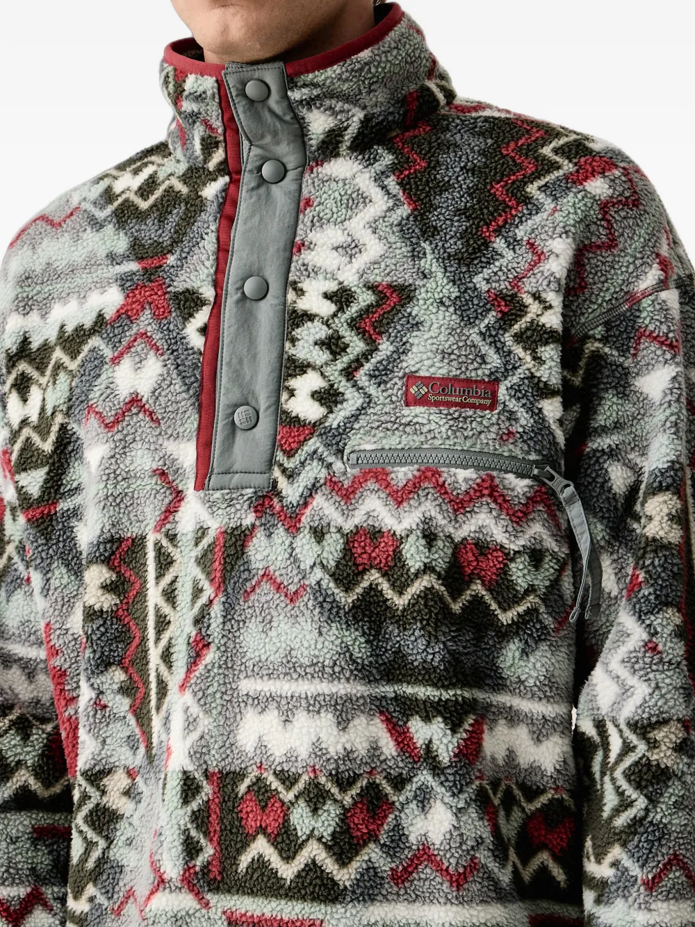 Columbia Hellvetia II geometric-print fleece sweater Grijs