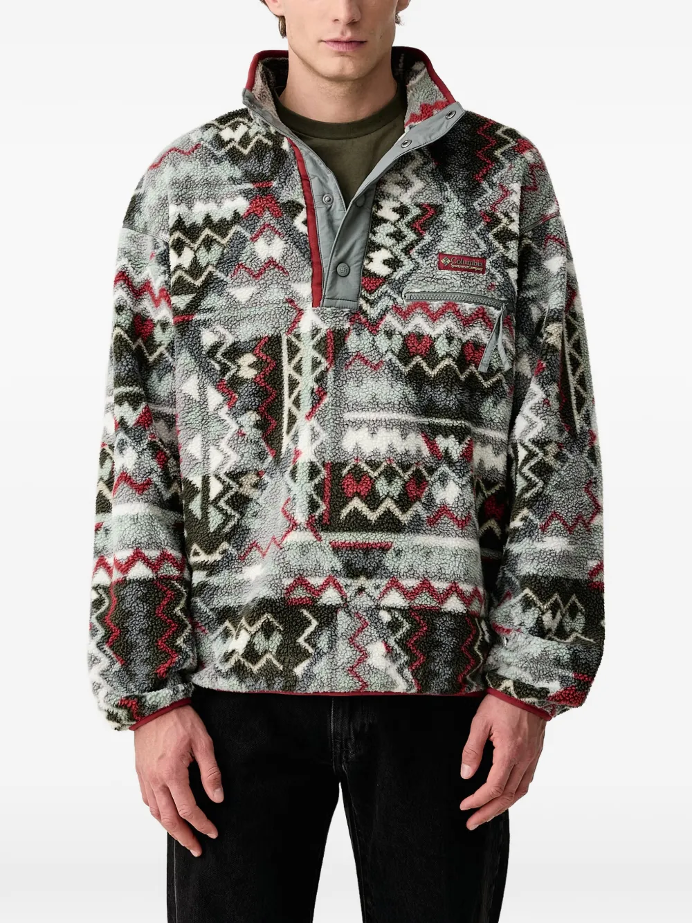 Columbia Hellvetia II geometric-print fleece sweater - Grigio