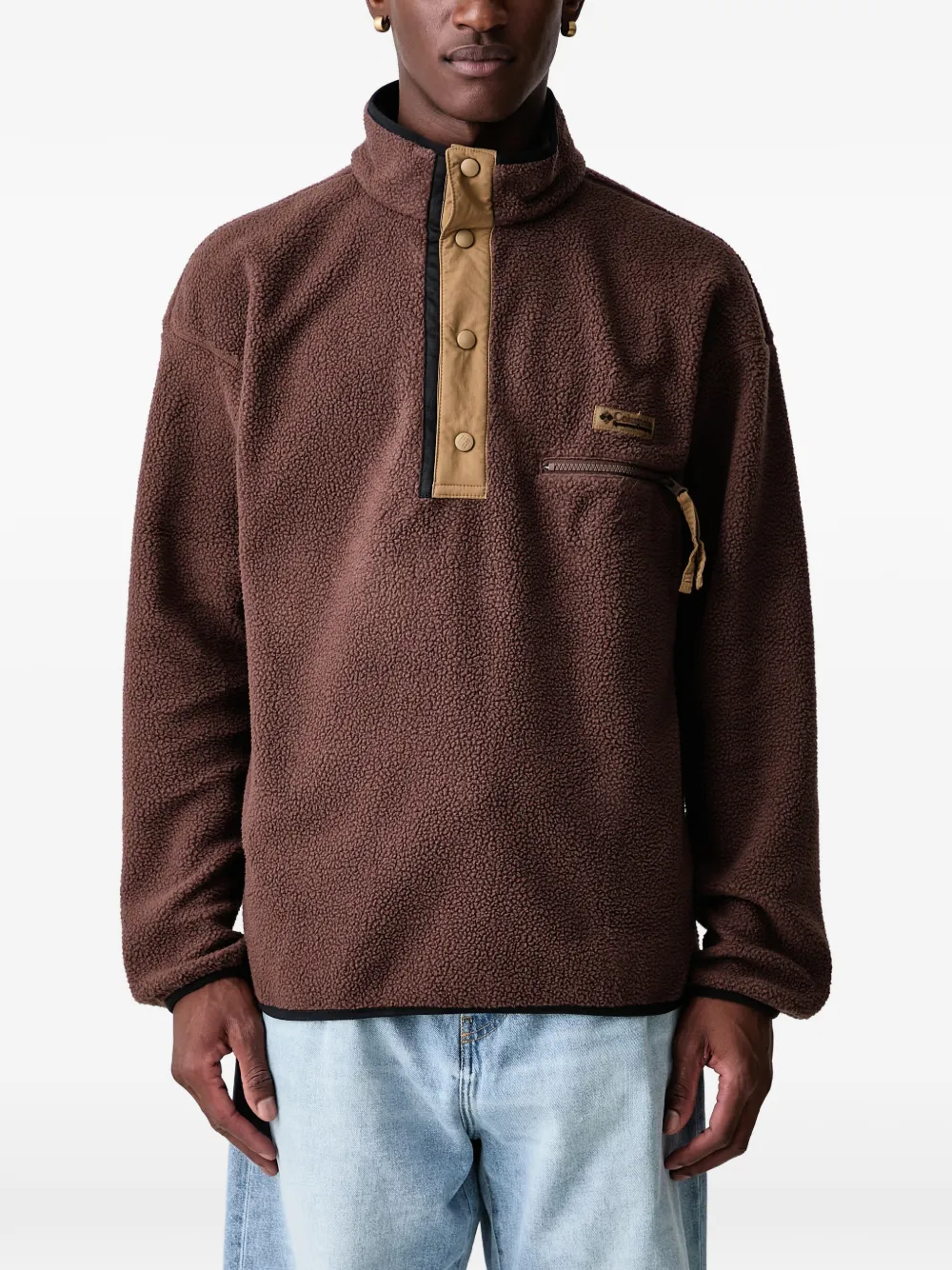 Columbia Sportswear Helvetia II fleece press-stud sweater Bruin