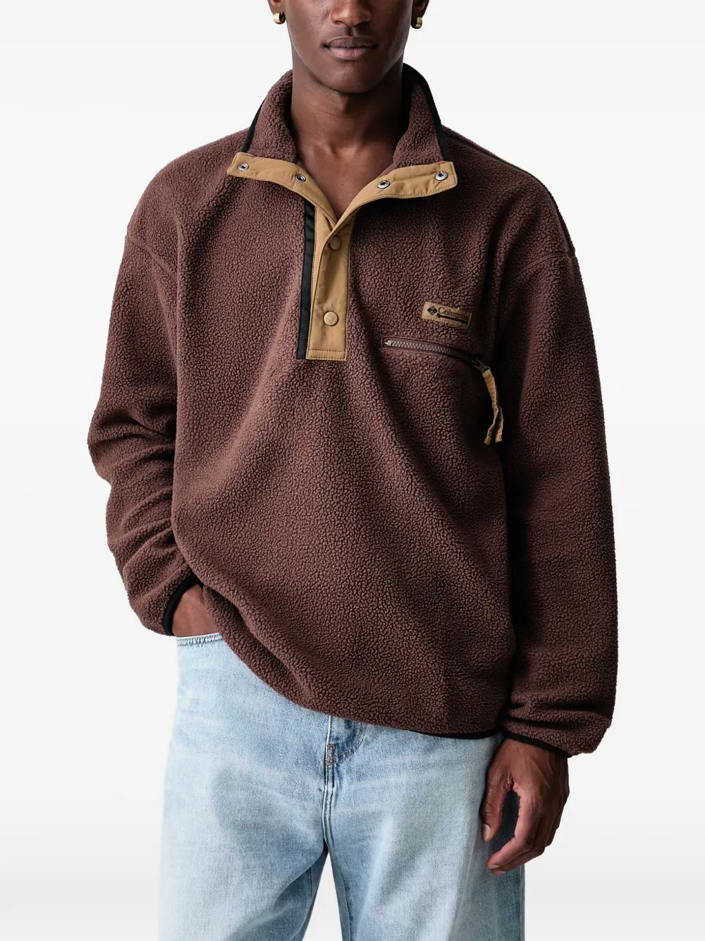 Columbia Sportswear Helvetia II fleece press-stud sweater Bruin