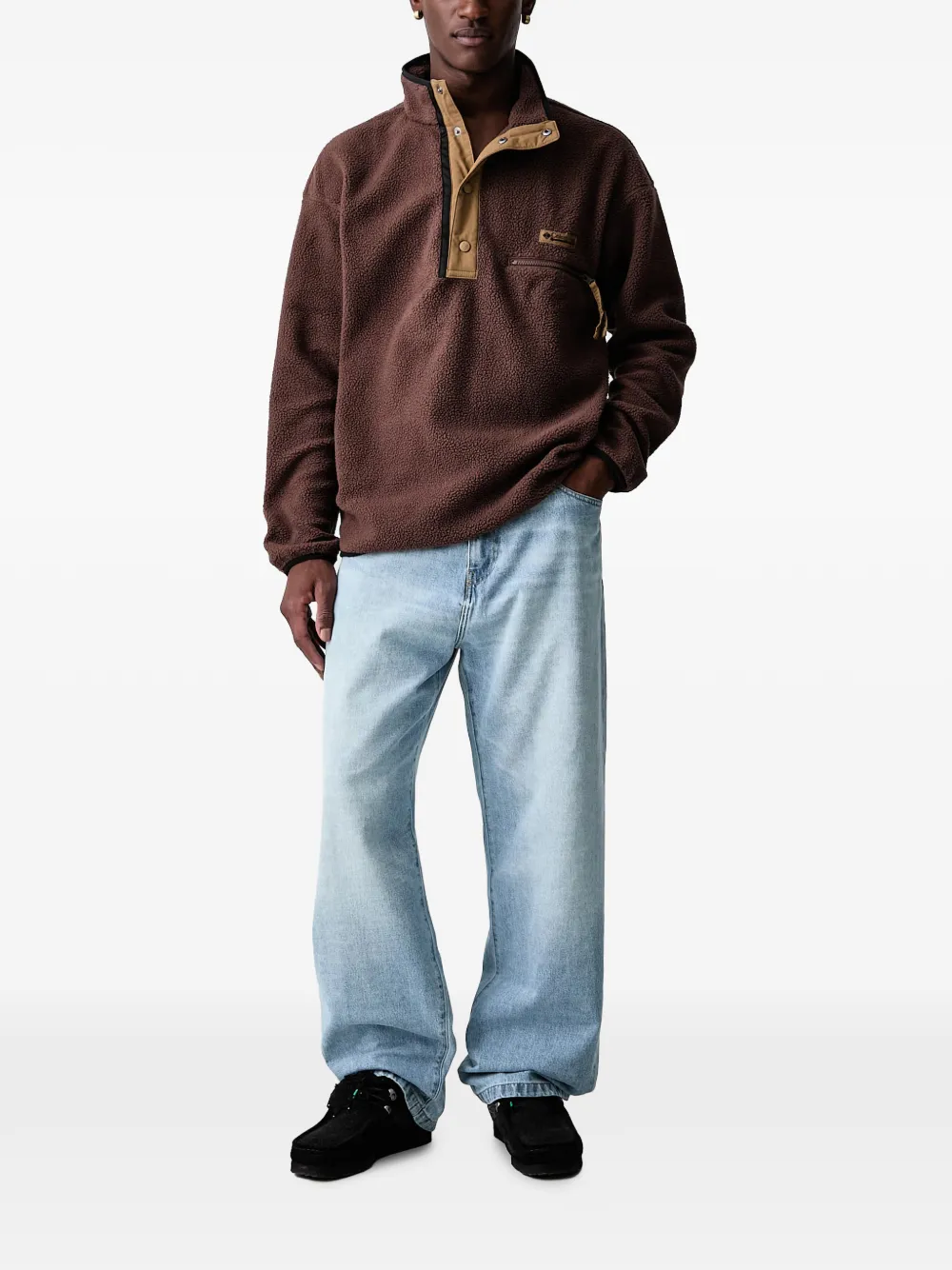 Columbia Sportswear Helvetia II fleece press-stud sweater Bruin