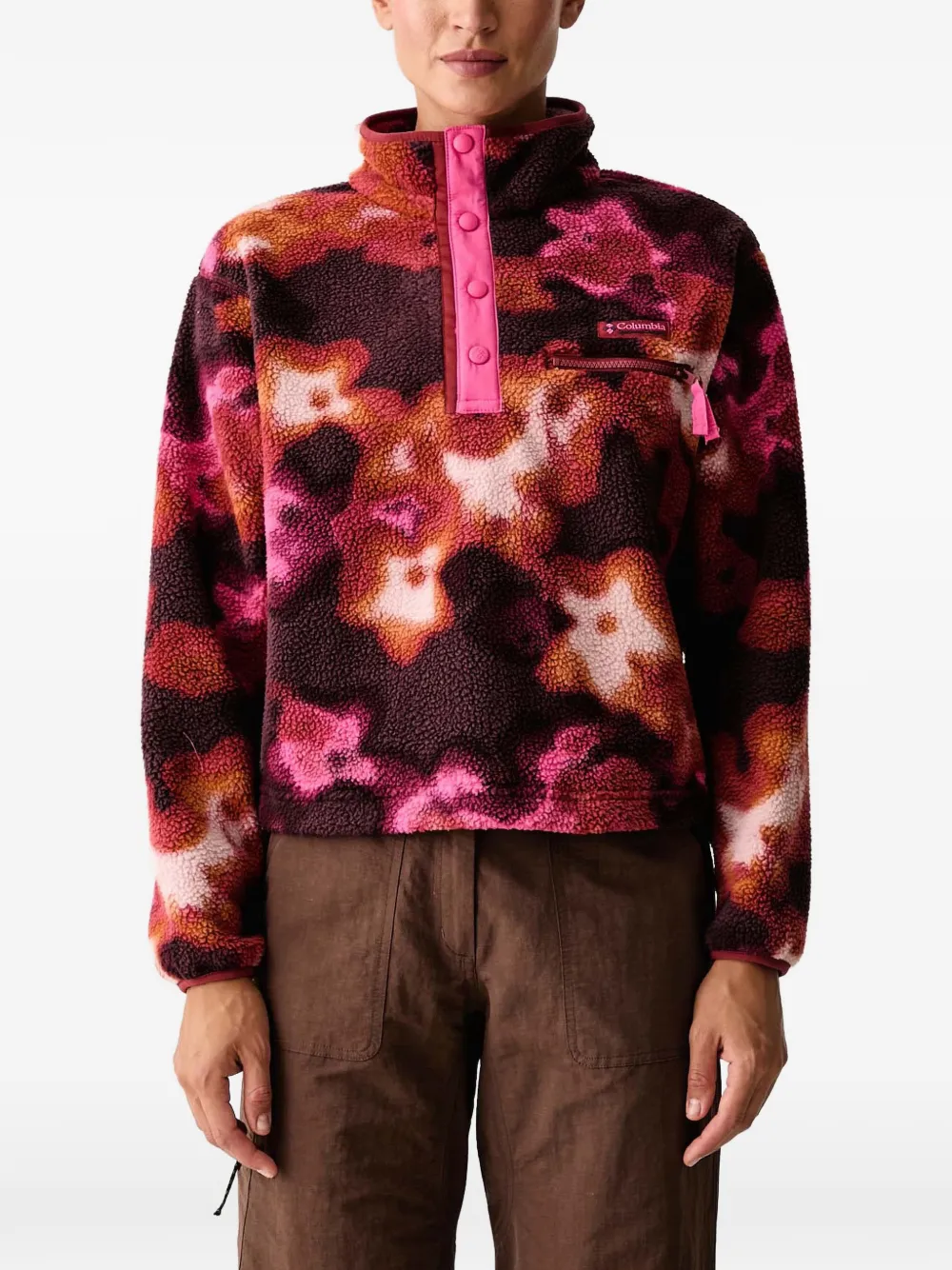 Columbia Helvetia II abstract-print fleece sweater - Rot