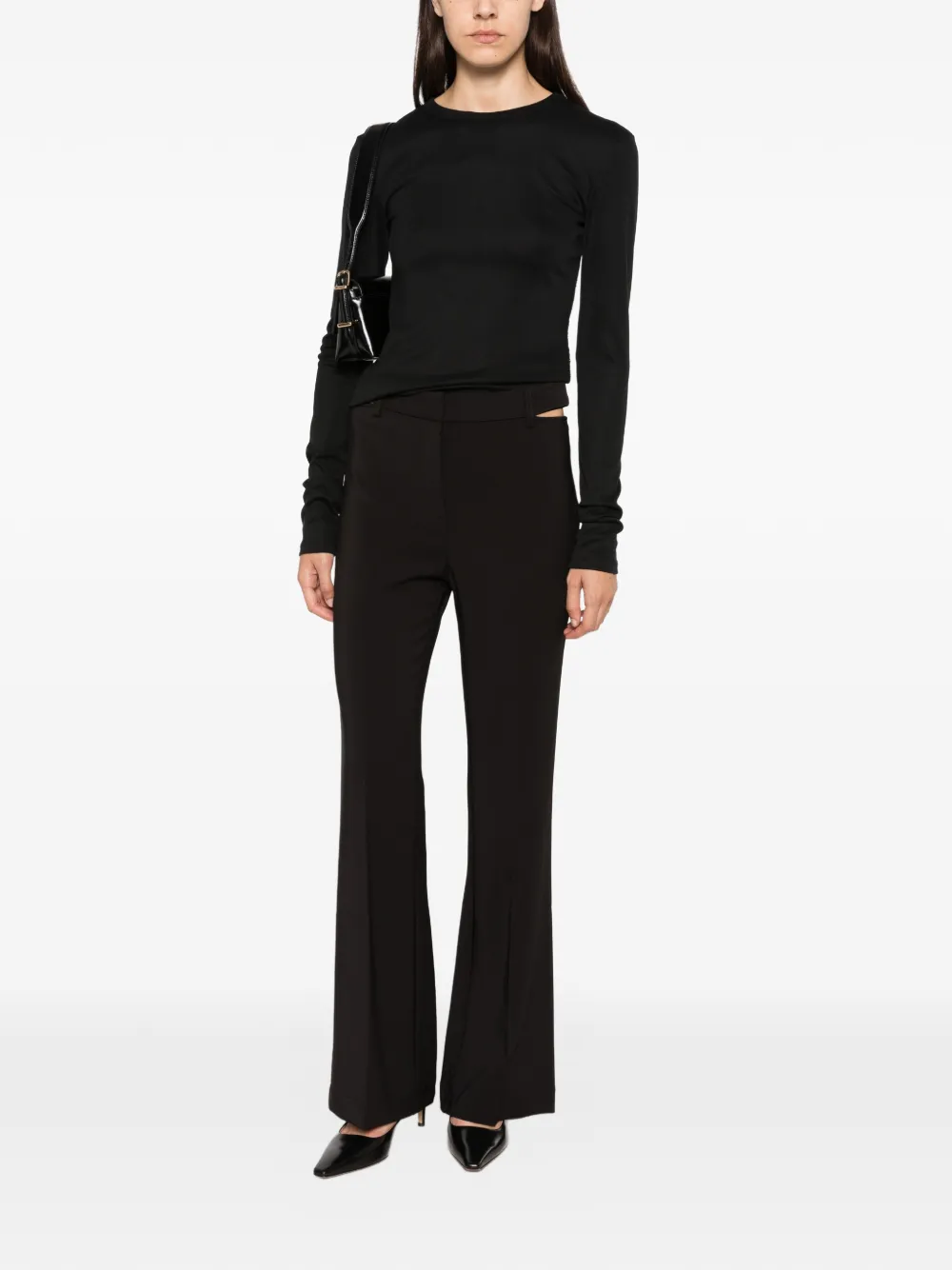 Imperial Cut-out Tailored Trousers In Black