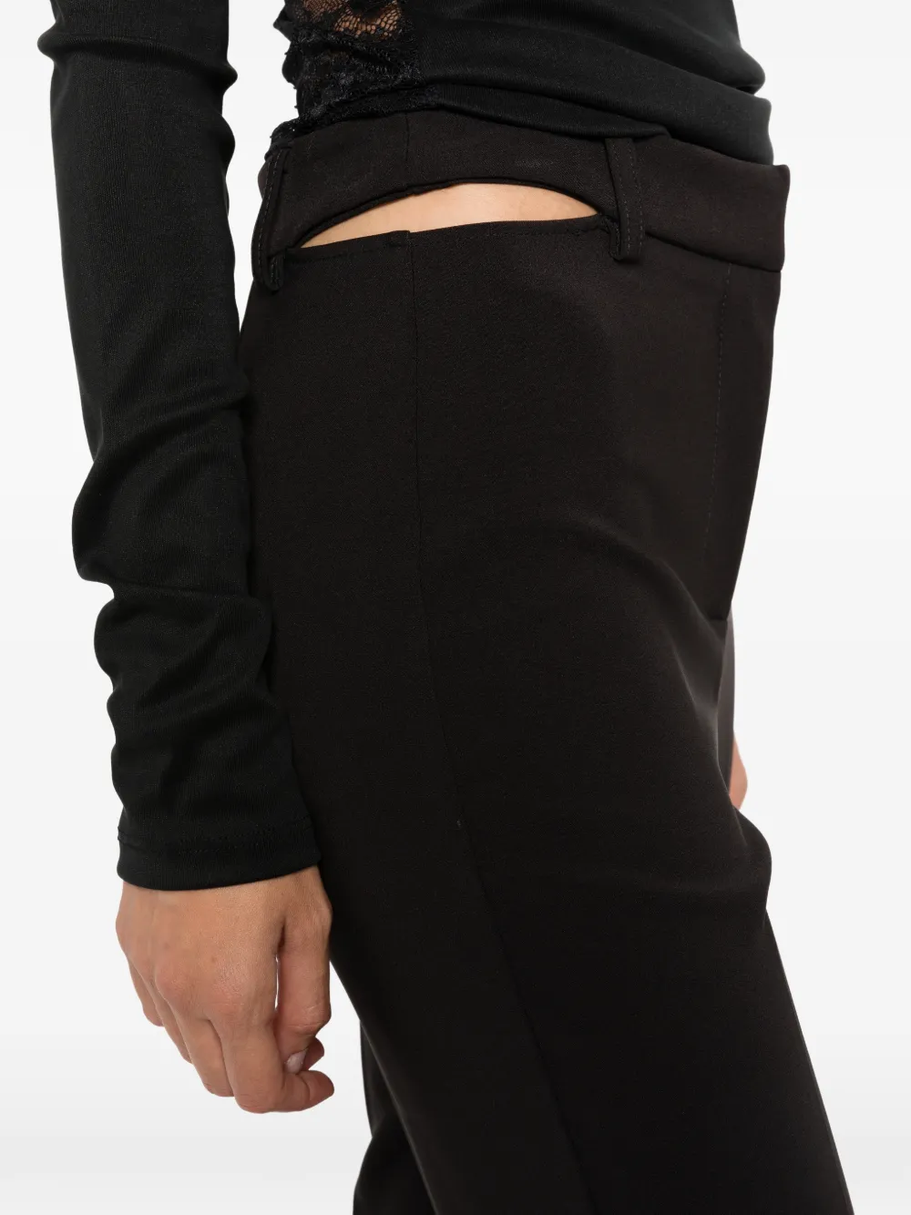 IMPERIAL Pantalon met uitgesneden details Zwart
