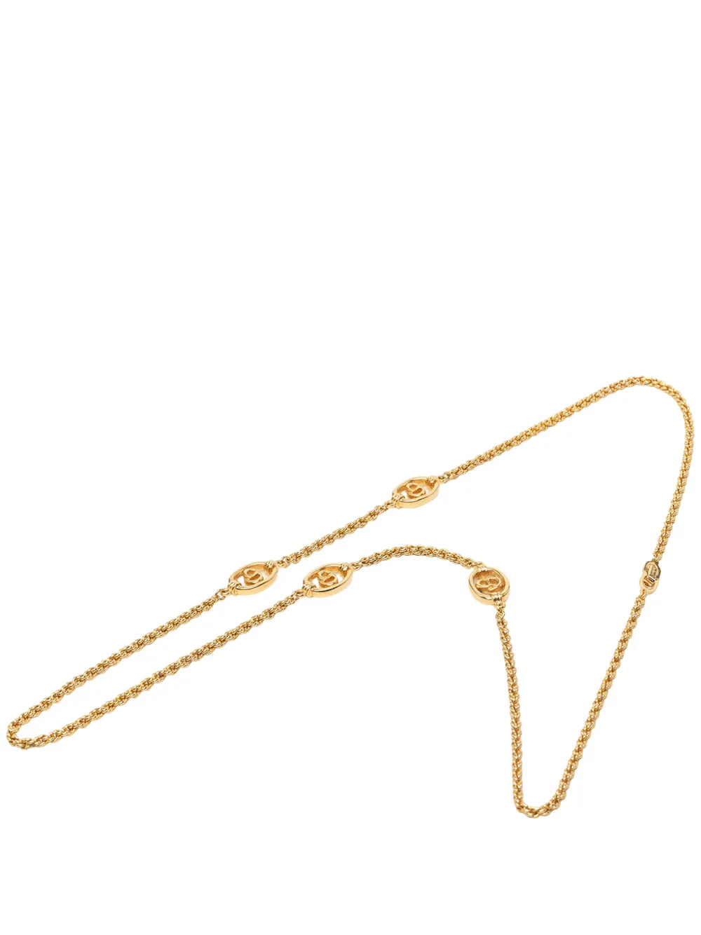 Christian Dior Pre-Owned 2000-2026 Gold Plated CD Station Rope Chain Necklace costume necklace - Oro