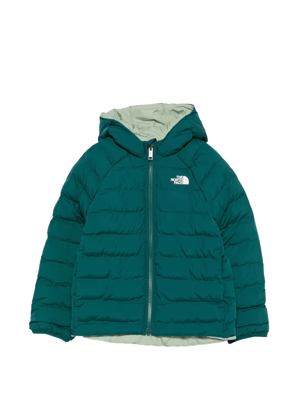 The North Face Kids reversible logo-print quilted jacket - Verde