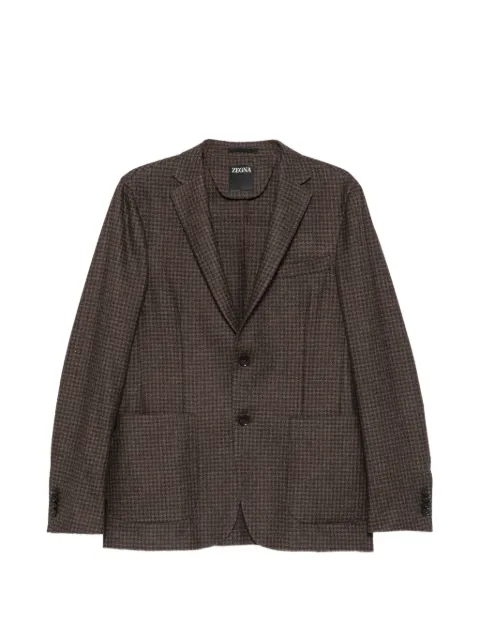 Zegna houndstooth-pattern single-breasted blazer