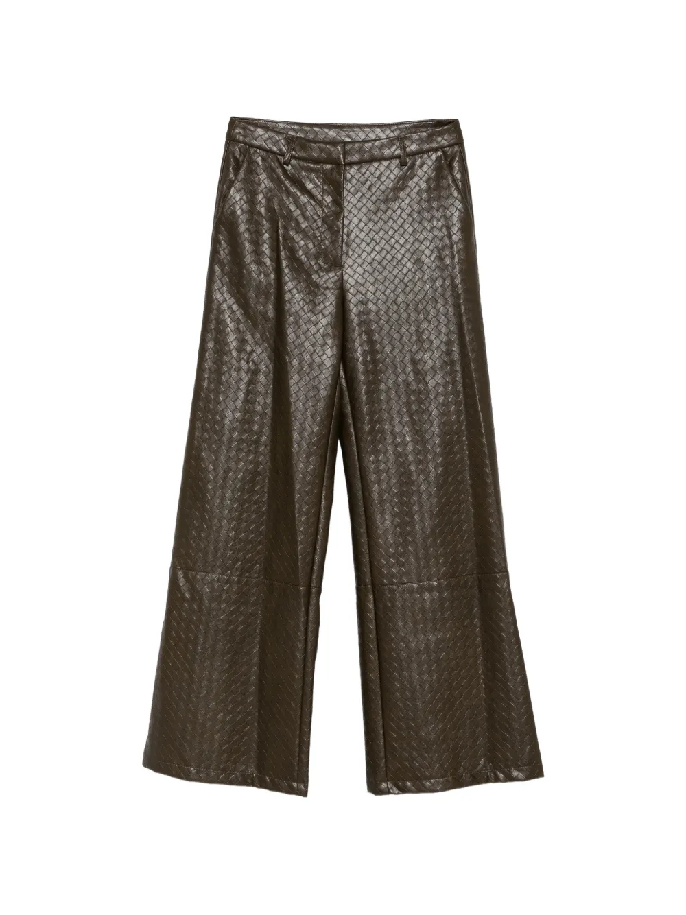 Imperial Woven-effect Wide-leg Trousers In Green