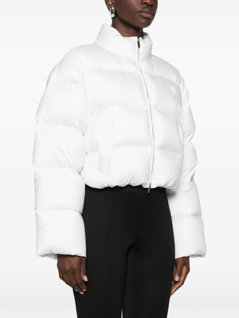 Gucci Cropped donsjack met wapenschild-patch Wit