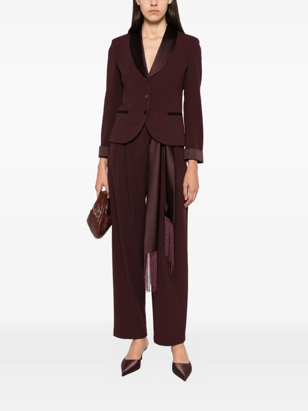 Imperial Fringe-detail Wide-leg Trousers In Purple