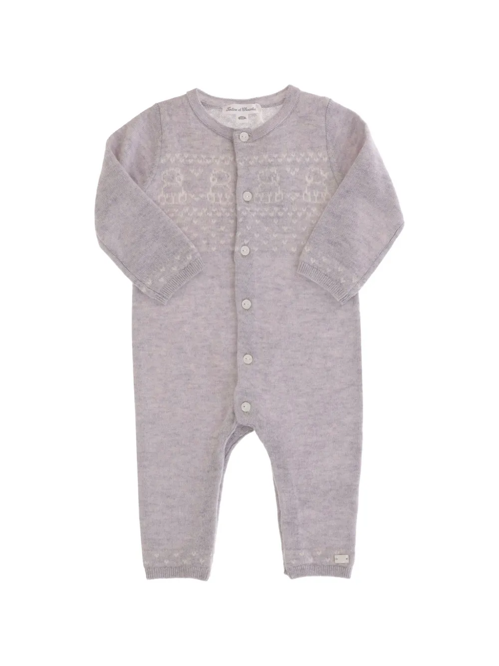 Tartine Et Chocolat Onesie met ronde hals en geborduurde applicatie Paars