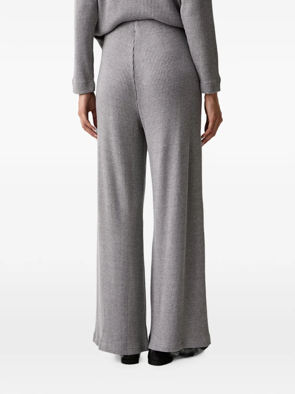 DKNY Ribgebreide trainingsbroek met wijde pijpen Grijs