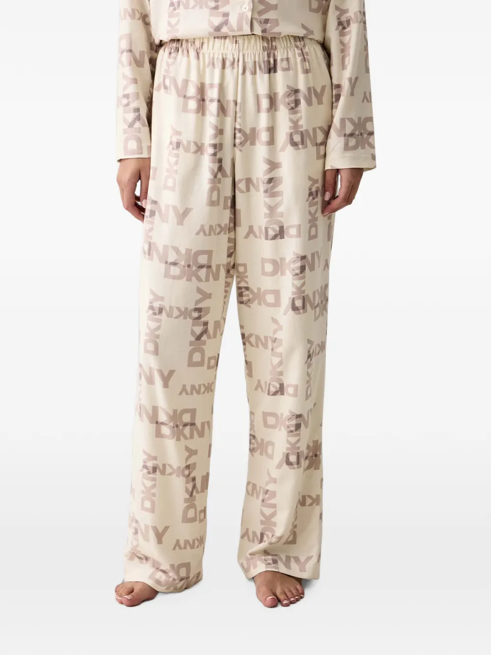 DKNY Pyjama met logoprint Beige