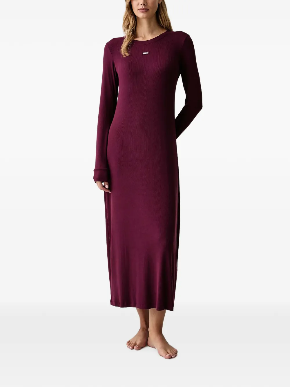 DKNY ribbed logo-patch nightdress
