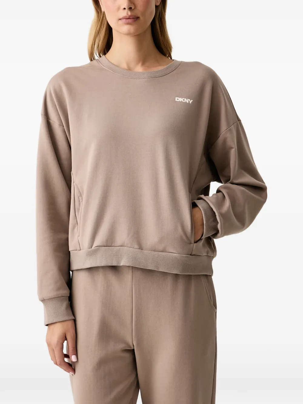 DKNY Pyjama met logoprint Beige