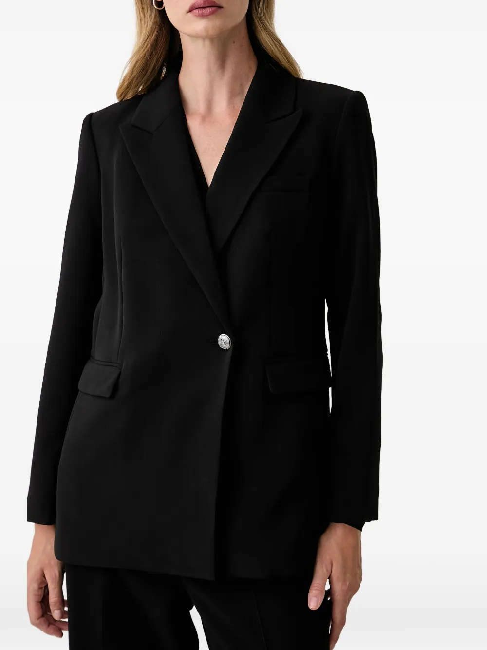 DKNY Blazer met enkele rij logo-knopen Zwart