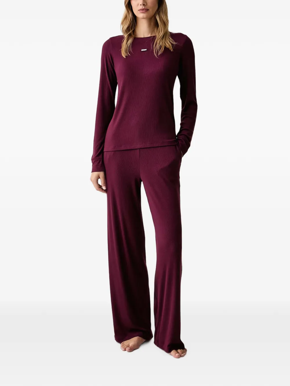 DKNY ribbed-knit pajamas